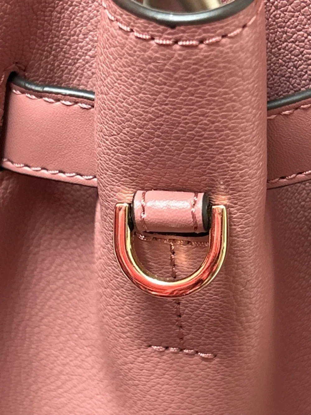 Michael Kors Rose Pink Leather Satchel with Gold-Tone Charm Approx. 12 x 10 x 6 - Picture 15 of 15